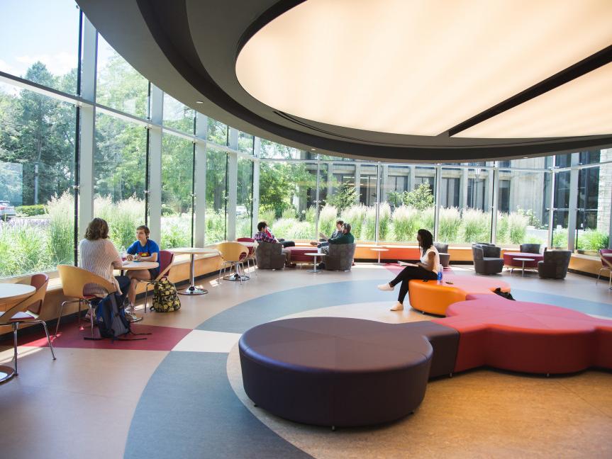 A view of the Integrated Sciences Pavilion in the Carthage Science Center.
