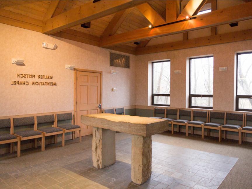 Inside of the Fritsch Meditation Chapel.